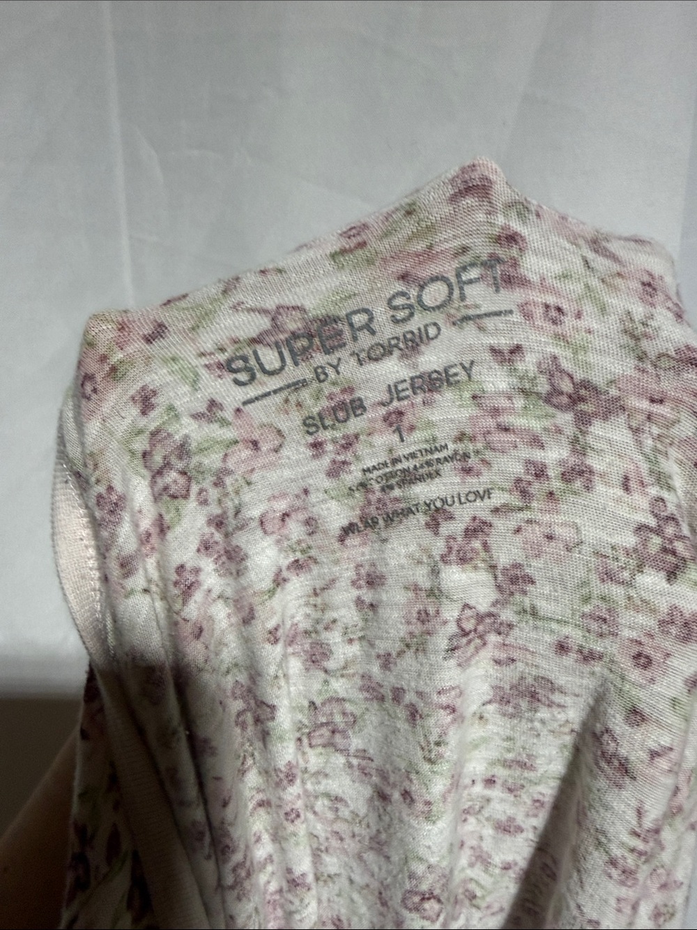 torrid Pink Floral Henley Long Sleeve Top on White - Picture 3 of 3
